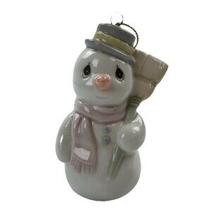 Vintage 1994 Precious Moments Snowman Ornament Porcelain PMI Christmas